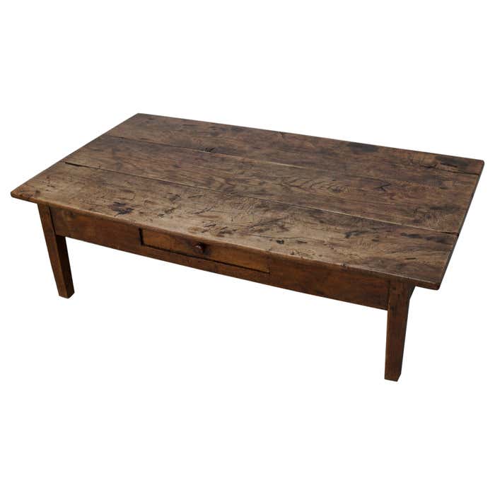 French 19th Century Farmhouse Rustic Natural Chestnut Coffee Table
