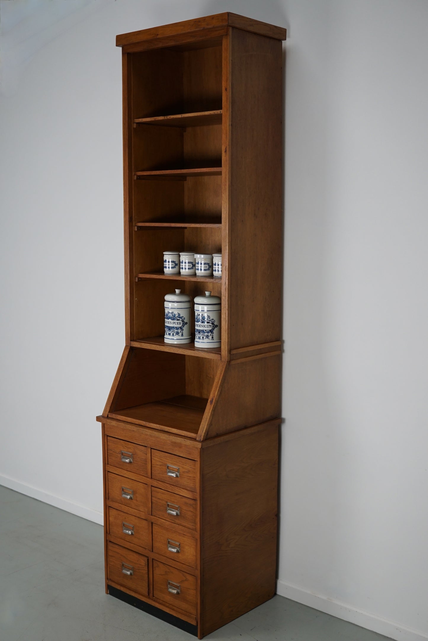 Dutch Oak Grocery Store / Apothecary Shop Cabinet, 1920/30s