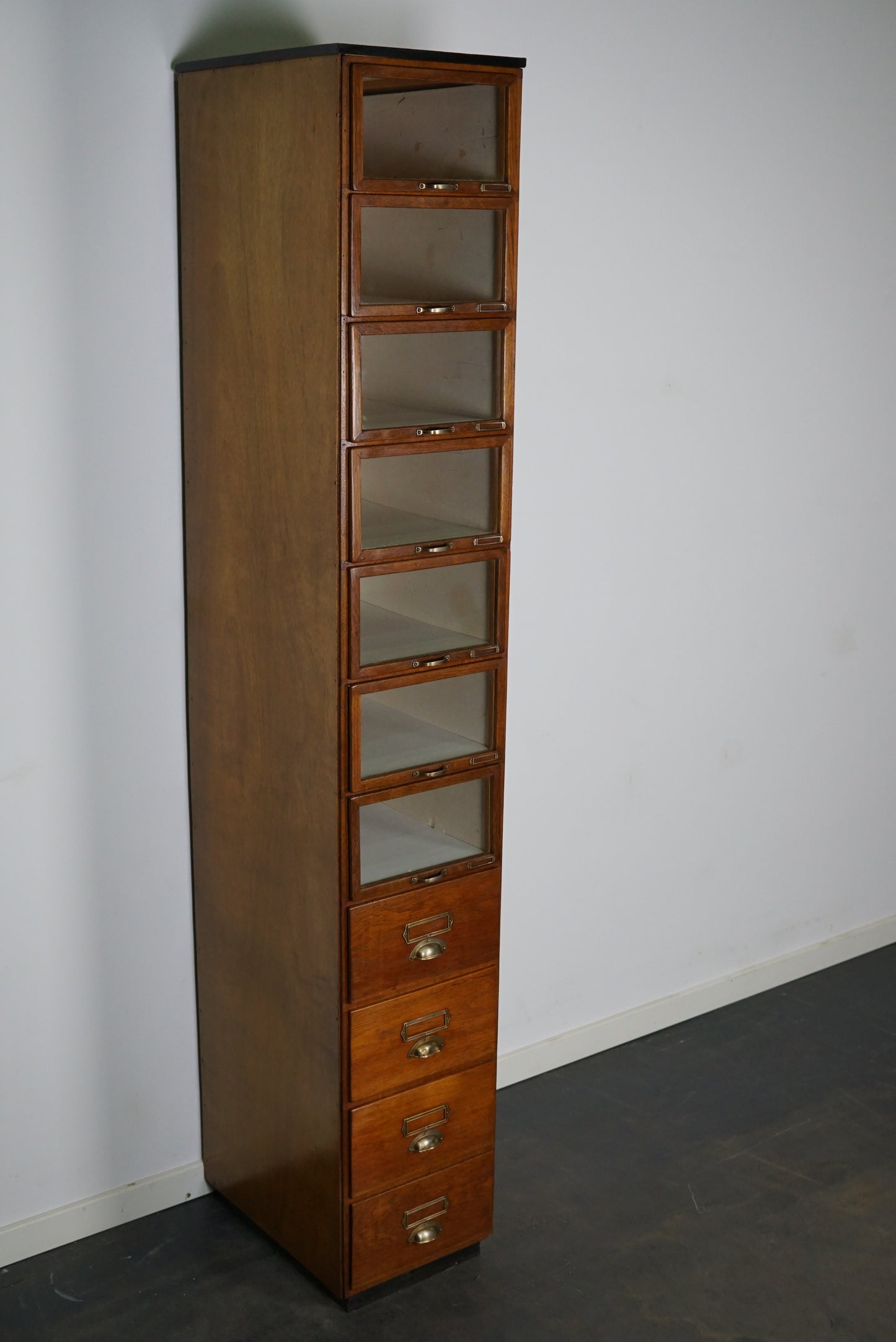 Vintage Dutch Oak Haberdashery Shop Cabinet, 1930s