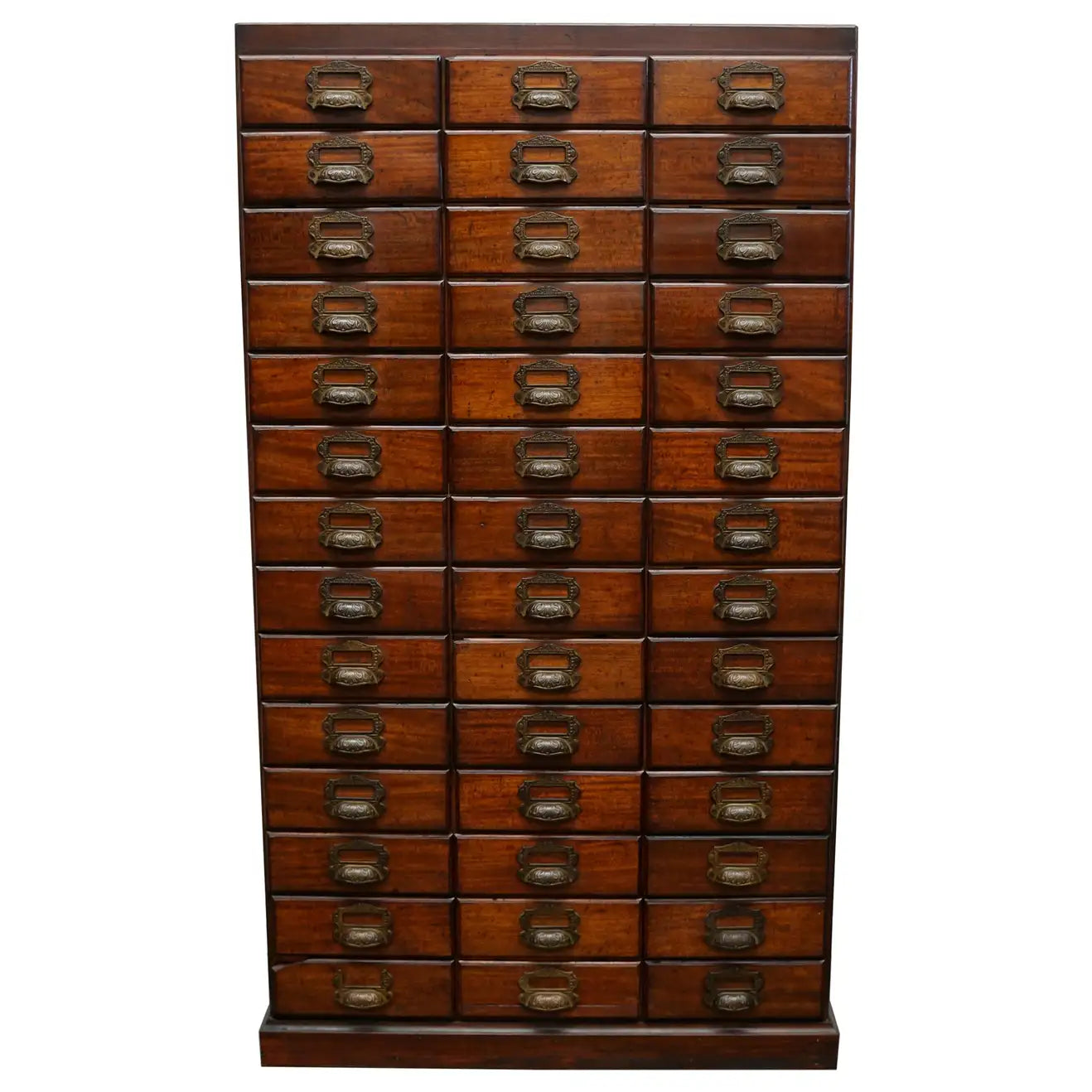 Antique French Mahogany Filing / Apothecary Cabinet by Chouanard, Ca 1900