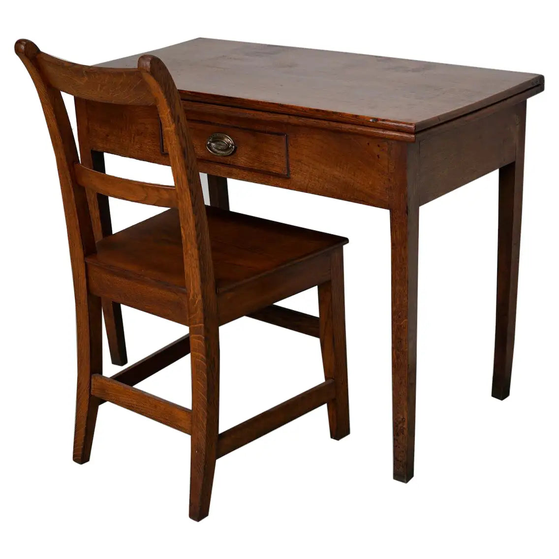 Antique Georgian Foldable Writing Side Table Desk Set with Chair