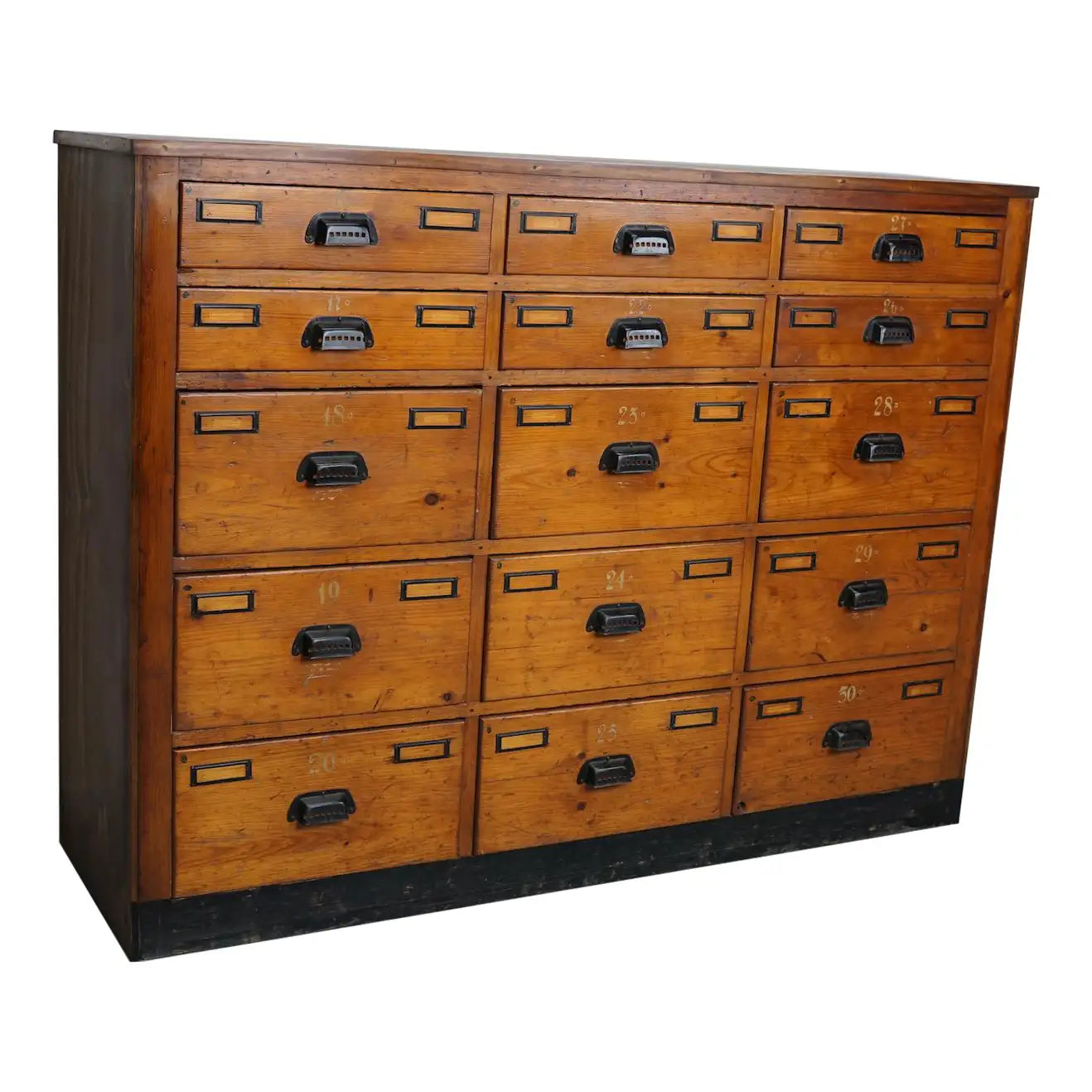Dutch Industrial Pine Apothecary / Workshop Cabinet, circa 1930s