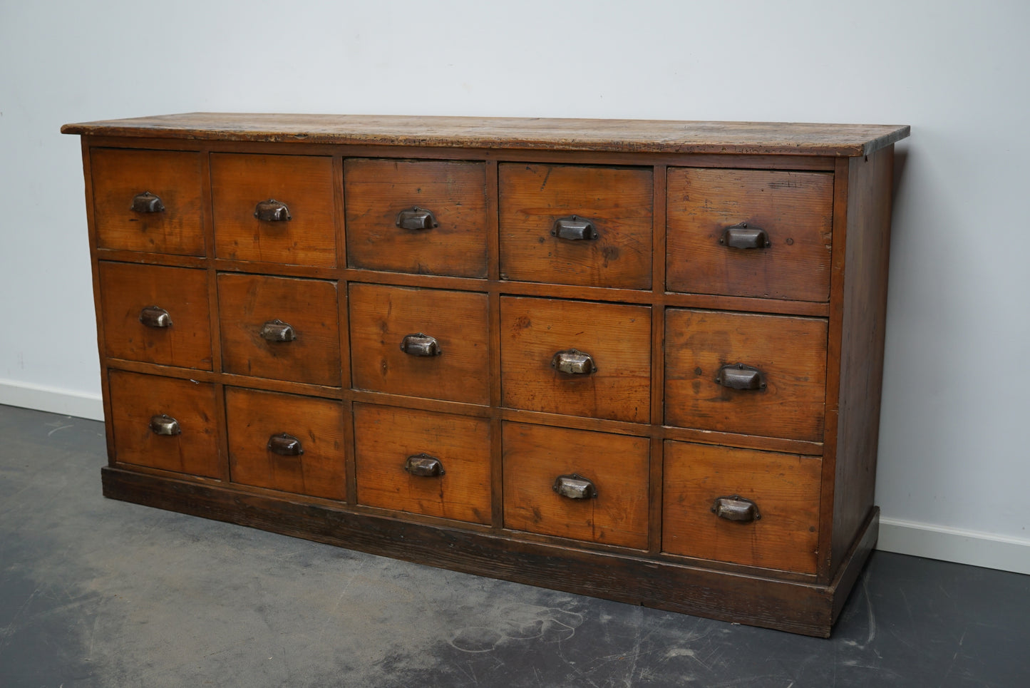 French Pine Apothecary Workshop Cabinet / Sideboard, circa 1950s