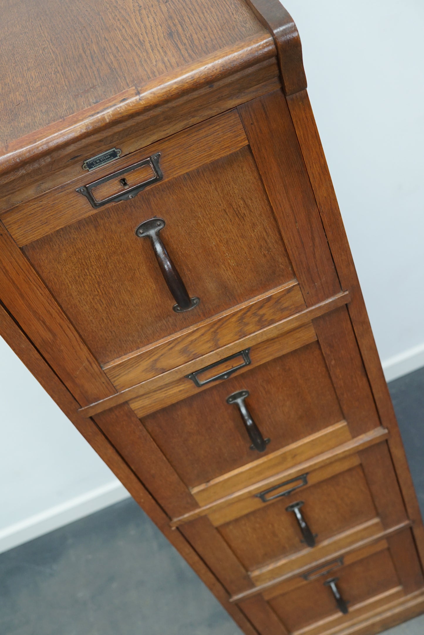 Dutch Oak Filing Cabinet or Bank of Drawers, 1930s