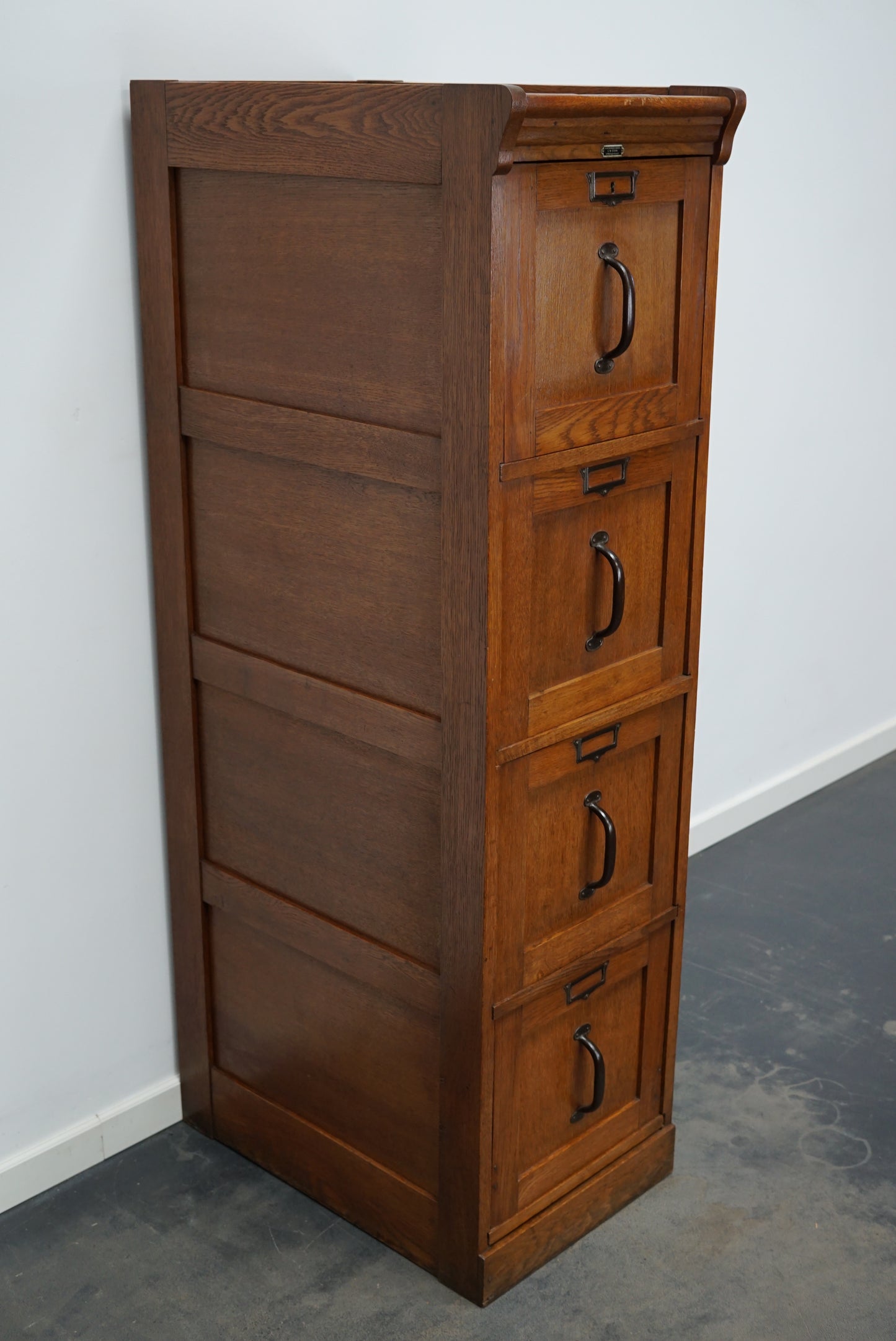 Dutch Oak Filing Cabinet or Bank of Drawers, 1930s