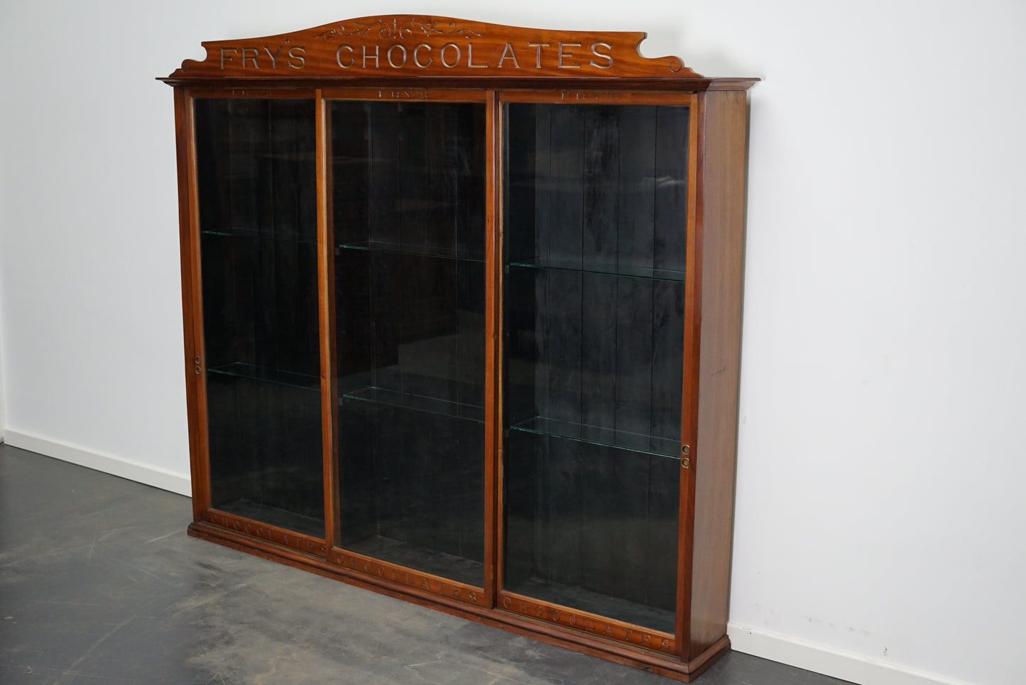 Fry's Chocolates Mahogany Shop Display Cabinet or Vitrine, Late 19th Century