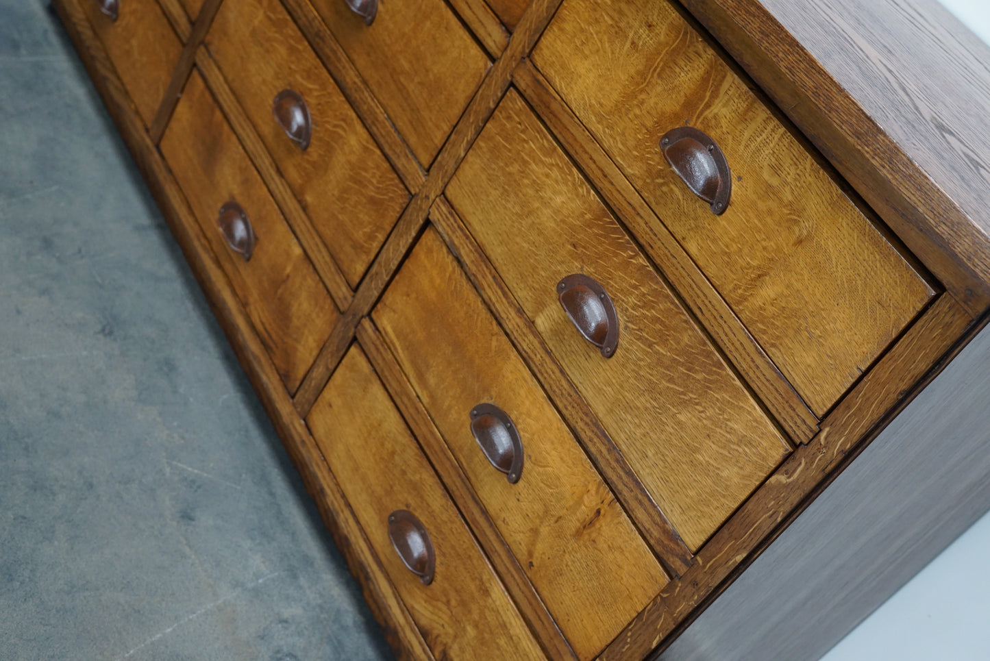 Dutch Oak Apothecary Cabinet or Bank of Drawers, Mid-20th Century