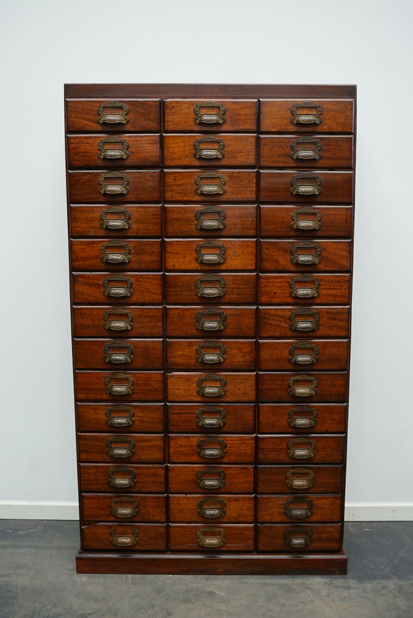 Antique French Mahogany Filing / Apothecary Cabinet by Chouanard, Ca 1900
