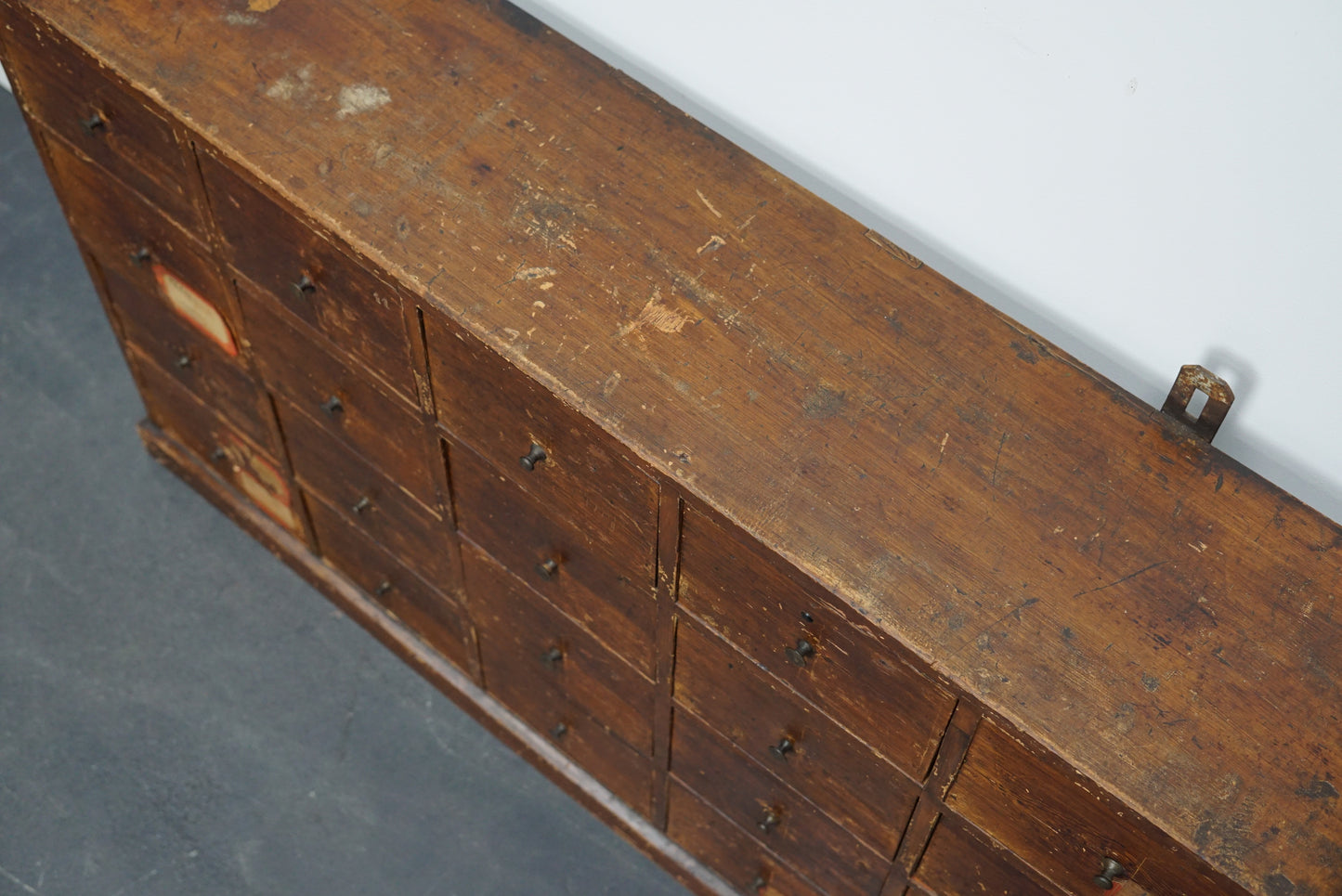 Dutch Industrial Pine Apothecary / Workshop Cabinet, circa 1920s