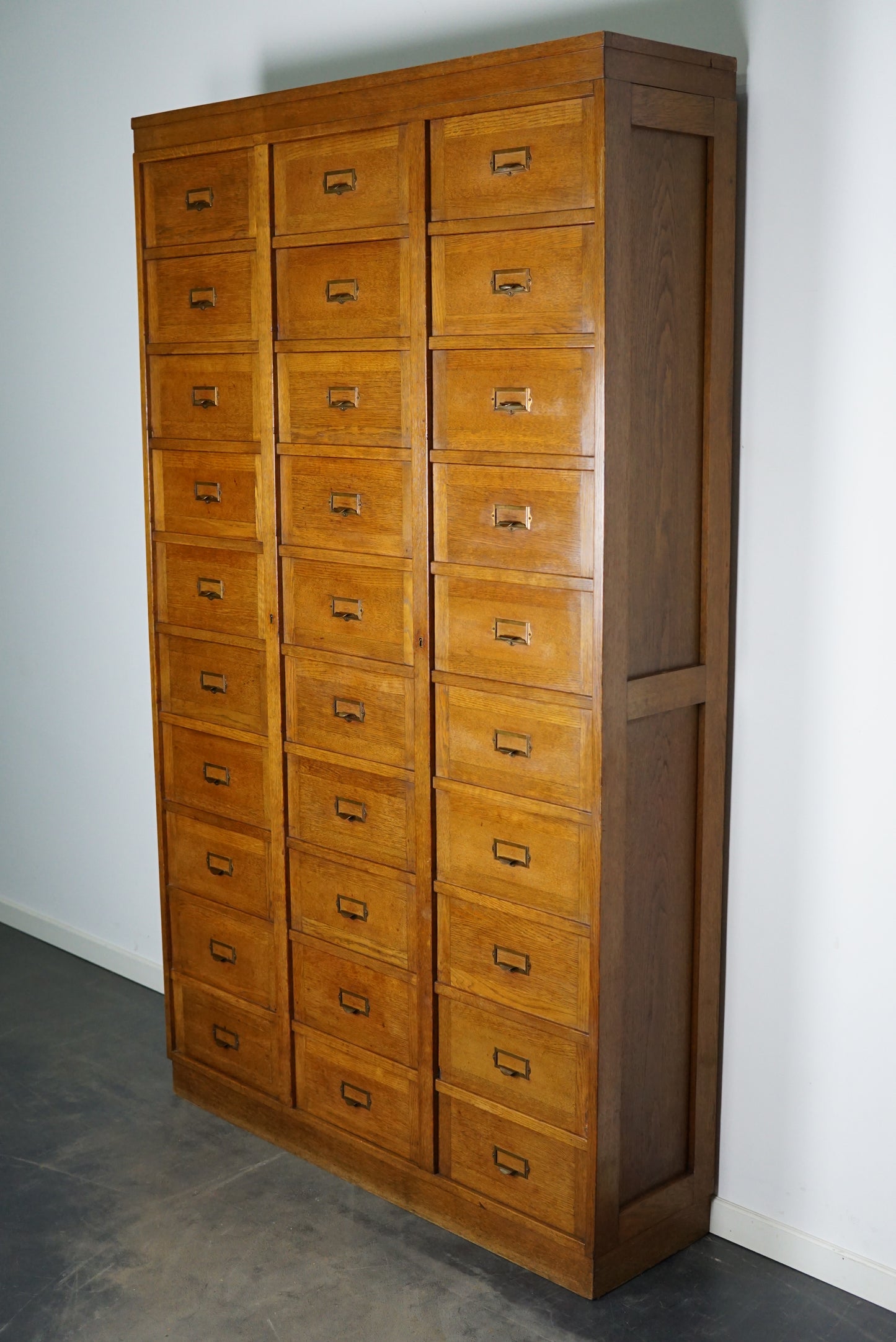 Dutch Oak Apothecary / Filing Cabinet Folding Doors, 1930s