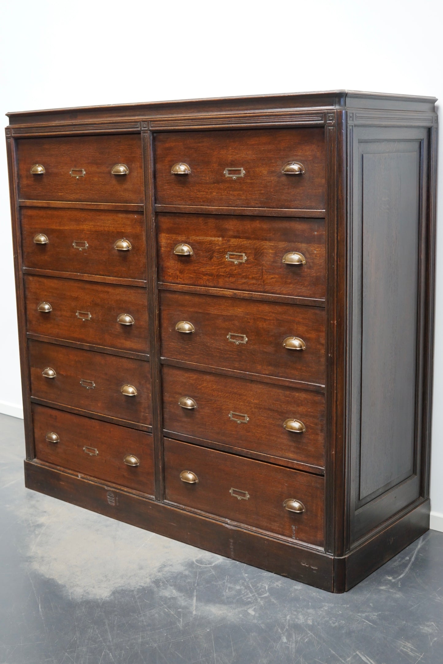Very Large Antique French Oak Apothecary Cabinet, Early 20th Century