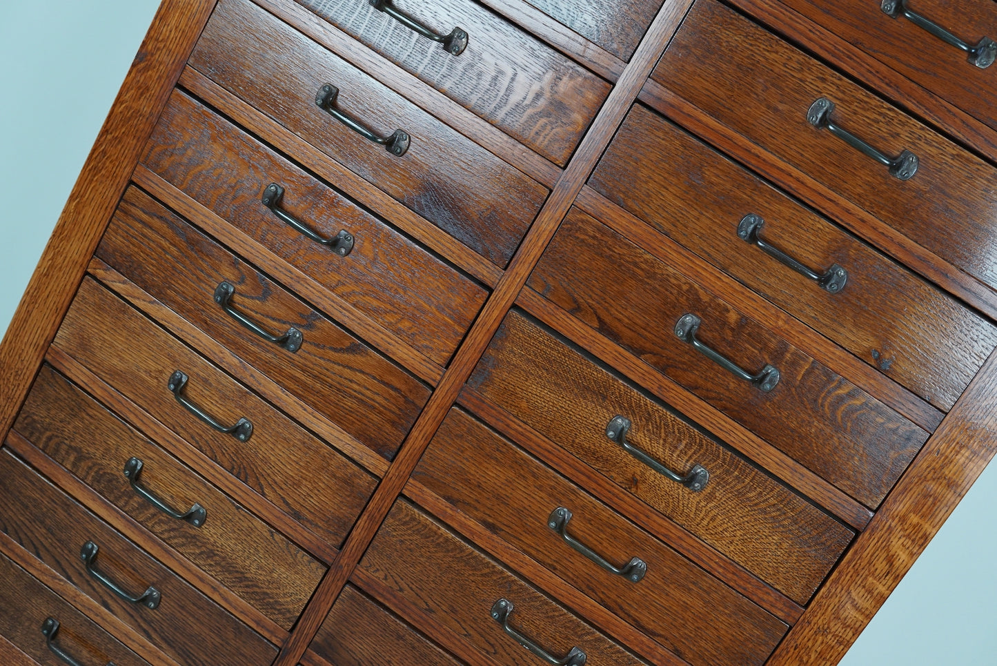 Dutch Oak & Beech Industrial Apothecary or Filing Cabinet, 1930s