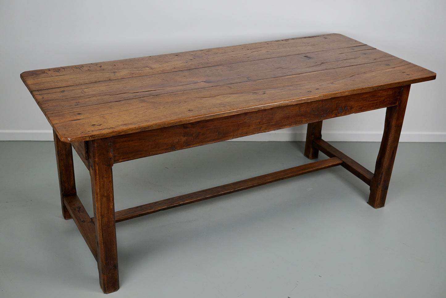 Antique 19th Century French Rustic Farmhouse Dining Table Oak & Chestnut