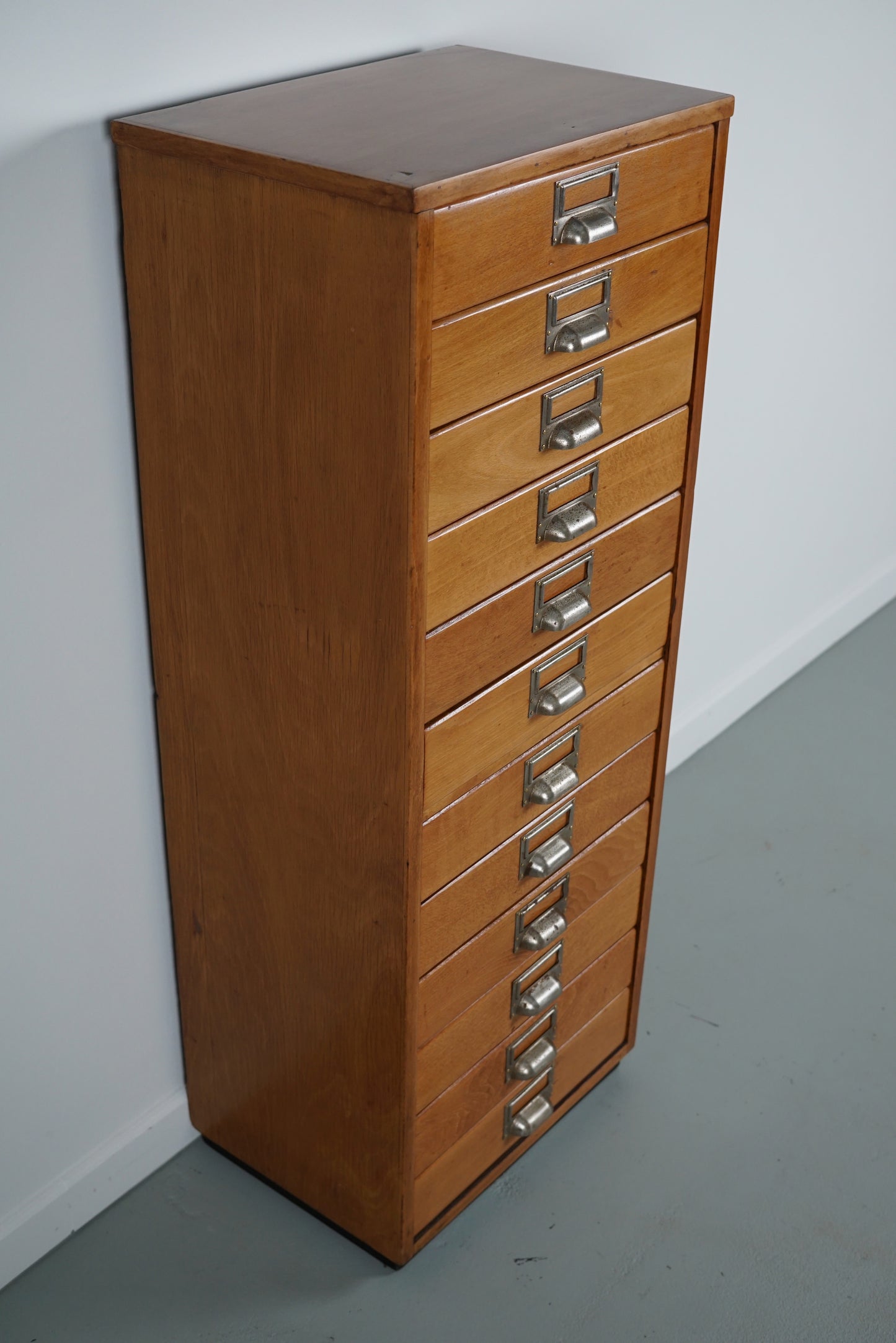 Small Dutch Beech Apothecary Cabinet, 1950s