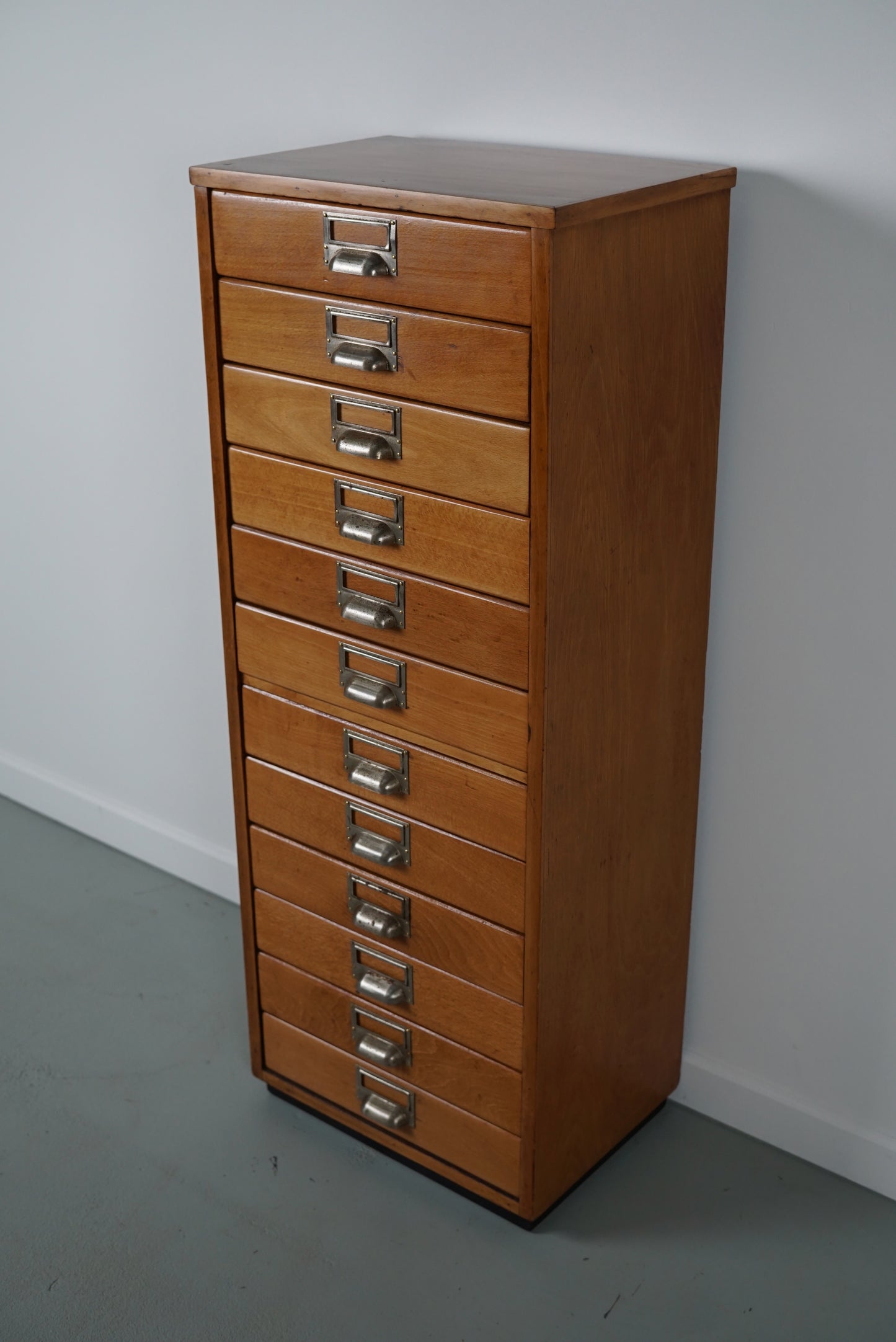 Small Dutch Beech Apothecary Cabinet, 1950s