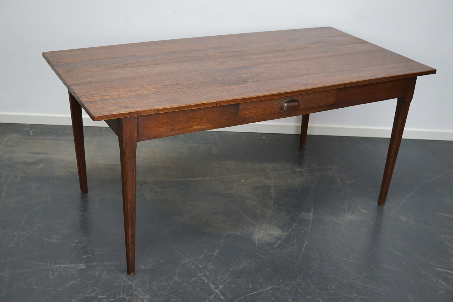 French Oak Farmhouse Art Deco Style Dining Table, 1920s-1930s