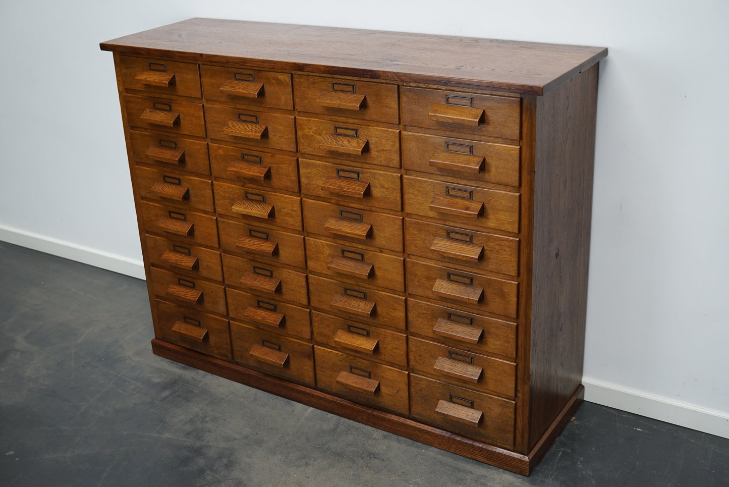 German Oak Apothecary Cabinet or Bank of Drawers, Mid-20th Century
